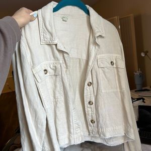 AERIE creme relaxed denim jacket